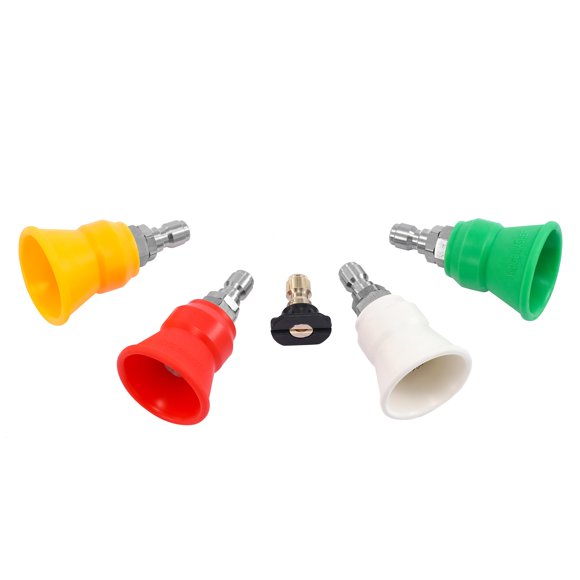 RIDGE WASHER Pressure Washer Nozzle Guard, Power Washer Nozzle Tips with Protector Holder, 5 Pressure Washing Tips with 1/4" Quick