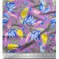 thumbnail image 1 of Soimoi Cotton Cambric Fabric Leaves,Feather & Floral Watercolor Fabric Prints by Yard 56 Inch Wide, 1 of 1