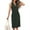 Dark Green, variant on Sleeveless Women's Striped Summer Dress Casual Polo V Neck Slit Loose Fit T Shirt Midi Dresses