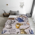 thumbnail image 5 of Honeii Antique Vintage Teapot Coffee Grinder Print Fleece Blanket - Throw Blanket for Bed, Sofa, Couch, Camping, and Travel , Microplush Ultra Soft Warm Blanket-60"x50", 5 of 7