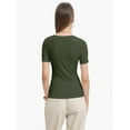 thumbnail image 2 of Women's Casual Short Sleeve Scoop Neck Summer Tops Ribbed Knit Slim Fit Tee Shirts, 2 of 4
