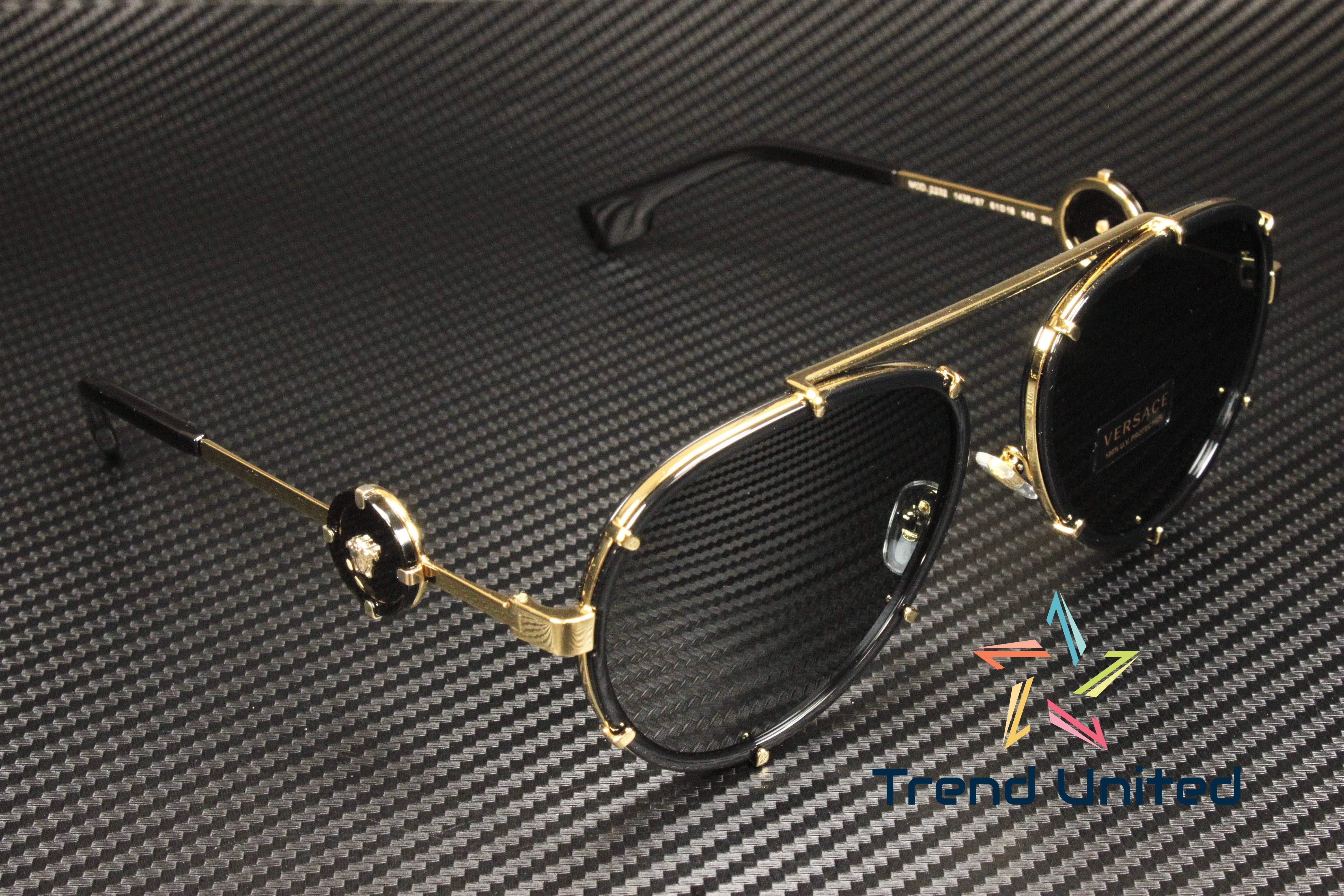 Versace VE 2232 Metal Womens Aviator Sunglasses Black 61mm Adult