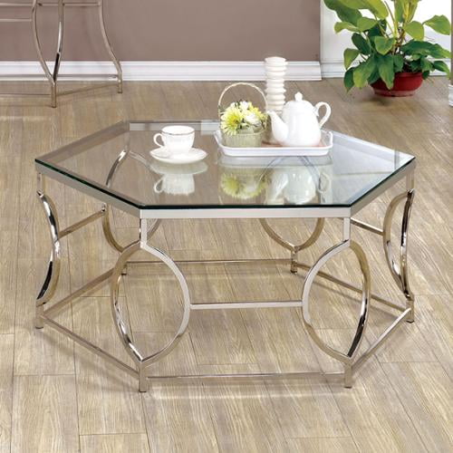 Furniture Of America Talm Modern Chrome Metal Coffee Table Com Furniture Of America Talm Modern Chrome, Modern Chrome Coffee Tables