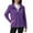 Purple, variant on Winter Ladies Casual Jackets Zip up Jacket No Hood Long Sleeve Fleece Jacket Solid Color Outerwear with Pockets My Items