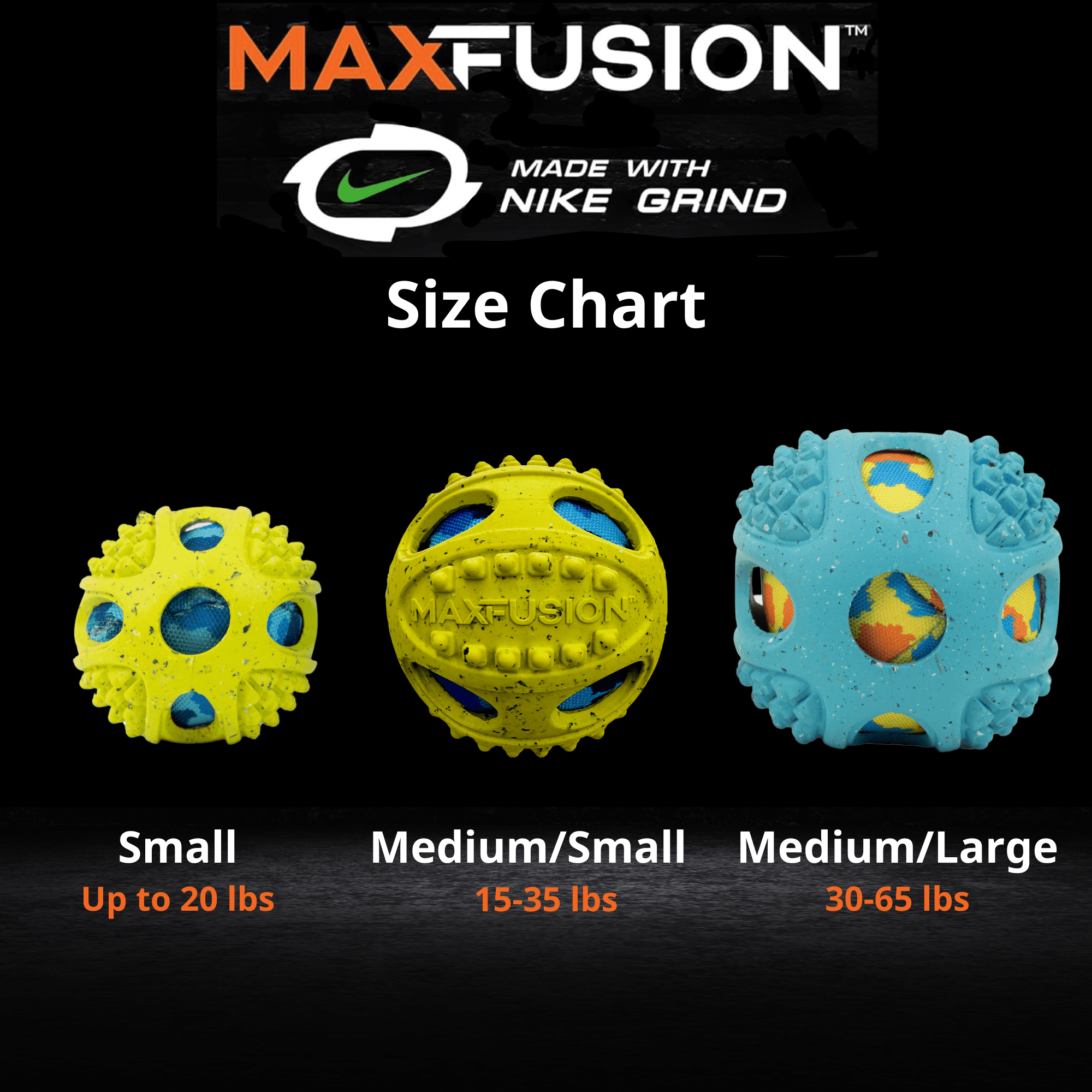 Max Fusion Made with Nike Grind Meteor Ball Dog Toy