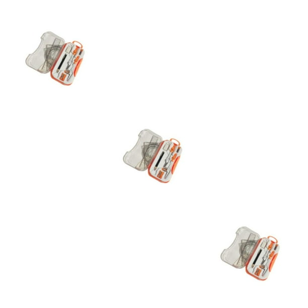 Bewildely Juego completo de geometría matemática Juego de brújula Transportador Triángulo Regla para maestros de escuela Naranja Type1 NO1
