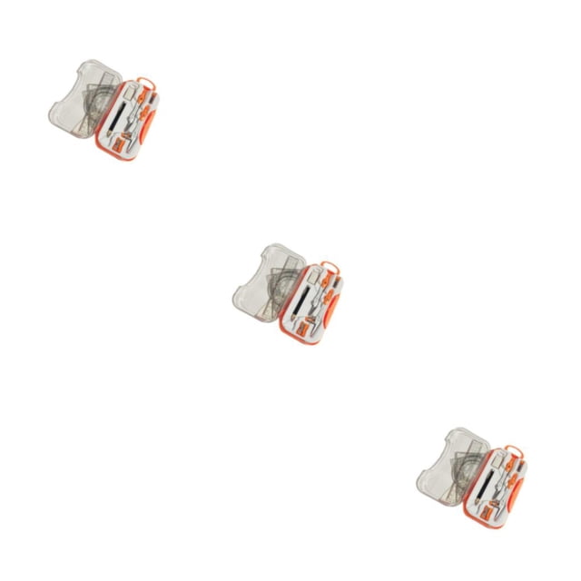 Bewildely Juego completo de geometría matemática Juego de brújula Transportador Triángulo Regla para maestros de escuela Naranja Type1 NO1