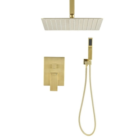 

Fithood Ceiling Mounted Shower System Combo Set with Handheld and 12 Shower head
