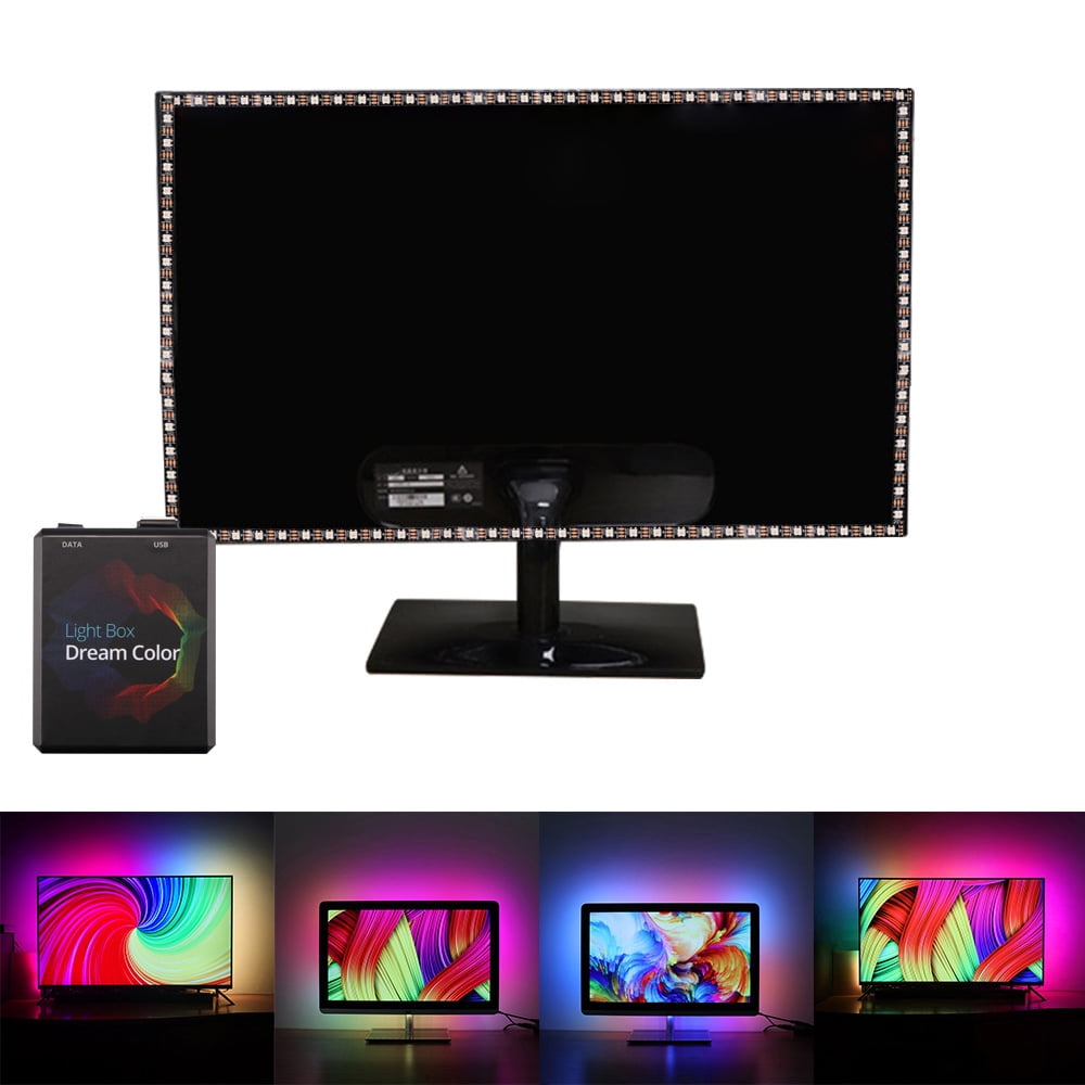 2 Set TV LED Strip Lights Multi-Color Strip Kit Monitor Lighting for HDTV-4m
