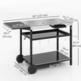 thumbnail image 3 of Outsunny Chariot de Bar Extérieur, Table de Barbecue Roulante avec Support de Rangement, 3 of 10