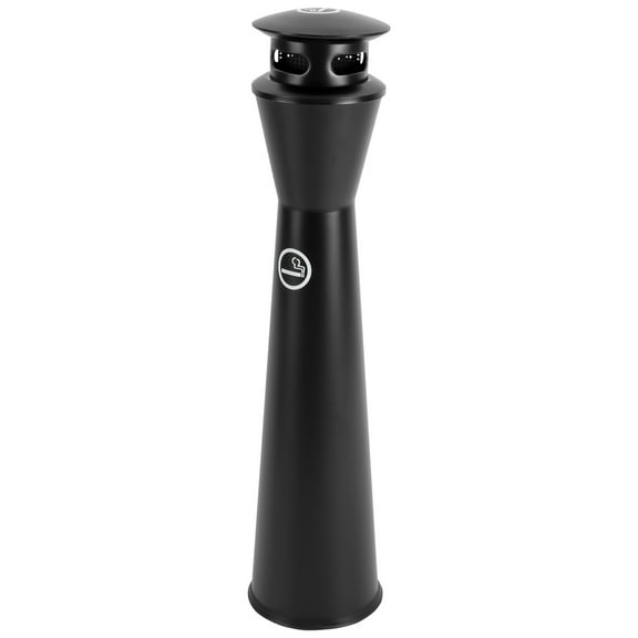 Outdoor Stainless Steel Ashtray, Floor-standing Cigarette End Ashtray 43.3in Height Trash Can, Cigarette End Collector with Inner Barrel, Removable Bucket Collector Cigarette Butt Receptacle(Black)