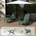 thumbnail image 5 of 2PCS Folding Adirondack Chair with Ottoman, Adjustable Backrest Plastic HDPE Adirondack Chairs w/4 in 1 Cup Holder Tray, Dark Green, 5 of 7