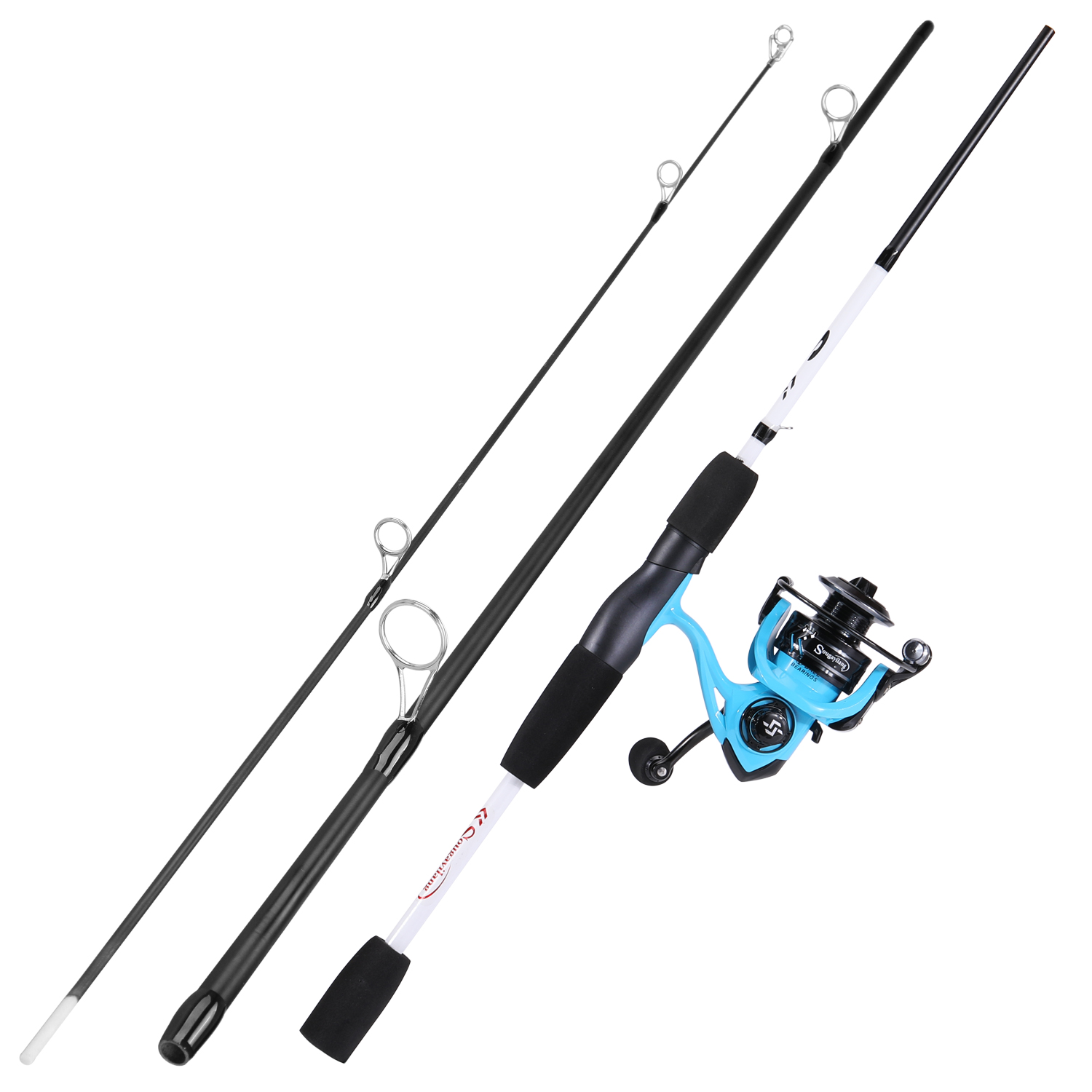 Sougayilang Spinning Fishing Rod Combo with Portable Pole and Smooth