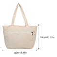 thumbnail image 2 of Bolso de mano estético para mujer y niña bolso Hobo de color sólido con bolsillos bolsa de comestibles, 2 of 9