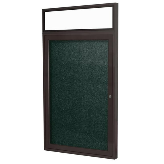 Ghent's Vinyl 36" x 24" 1 Door Enclosed Headliner Bulletin Board in Ebony Brown