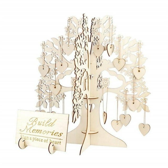 Decoración del hogar, marco de árbol de madera para invitados, marco de árbol de madera, libro de visitas, registro de invitados de boda, rendimiento inigualable
