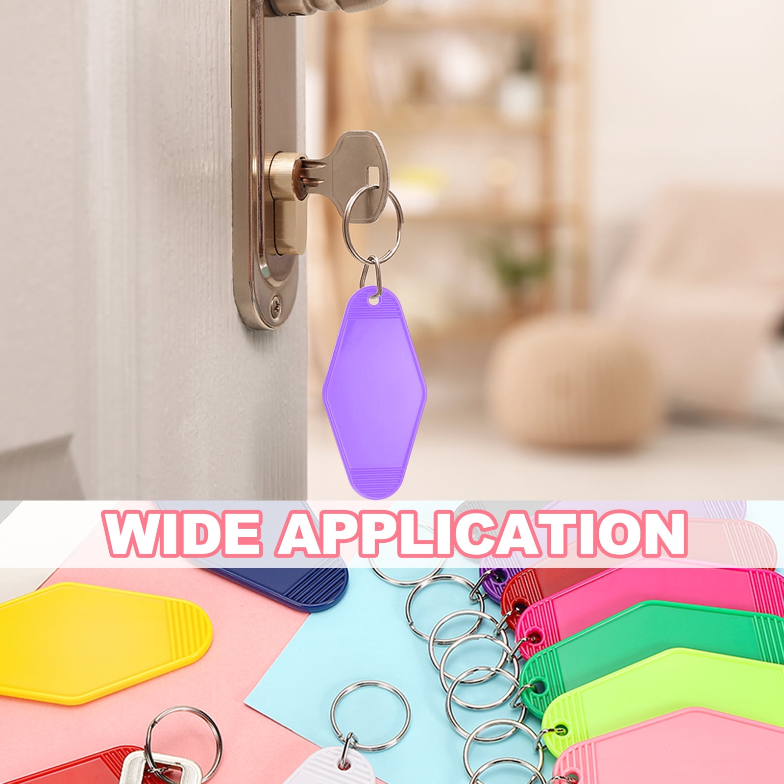 Uxcell 55 Pcs Blank Hotel Keychain Tags - Light Green Vintage Motel Key Tag Plastic Rhombus Keychain with Key Ring,[for Vinyl DIY Crafts Car Ornament Sublimation Luggage Label]