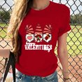 thumbnail image 4 of Valentine's Day Crew Neck T Shirts Womens Love Heart Graphic Tshirts Casual Short Sleeve Basic Tops, 4 of 6