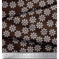 thumbnail image 2 of Soimoi Brown polyester Crepe Fabric Snow Flakes Floral Printed Craft Fabric by the Yard 52 Inch Wide, 2 of 5