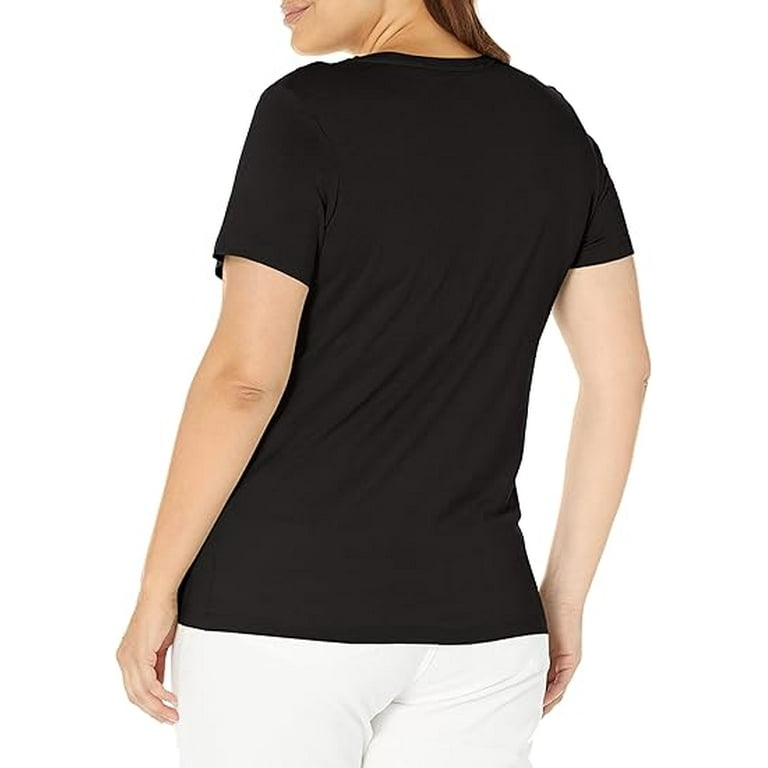 Hue BLACK Women's Sleepwell Solid Short Sleeve V-Neck T