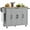 Grey, variant on HOMCOM Kitchen Island on Wheels, Kitchen Cart with Solid Wood Top, Grey