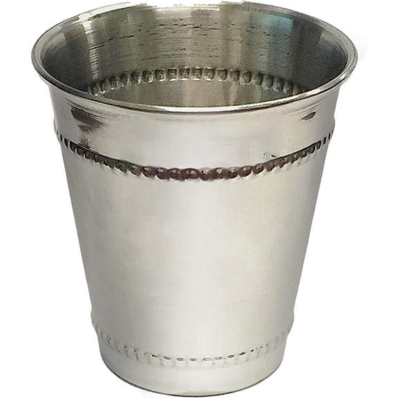 Ner Mitzvah, 3.32 Oz Stainless Steel Kiddush Cup - Judaica Gift