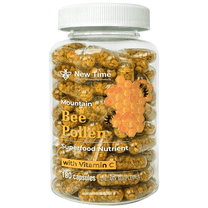 Bee Pollen 180 Capsules – Organic Supplement with Vitamin C – Energy and Wellness Support