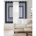 thumbnail image 2 of Black Grey Gradient Blackout Curtains for Bedroom Living Room Darkening Curtains 63 Inches Long Gray White Square Geometric Window Curtain 2 Panels Set Window Treatment Grommet Drapes 42"x63", 2 of 9