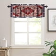 thumbnail image 5 of Tribal Textured Curtain Valance Rustic Floral Square Flower Borders Boho Ethnic Geometric Curtain Valance Kitchen Cafe Living Room Home Decor 54"x18", 5 of 5