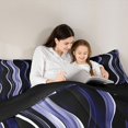 thumbnail image 5 of Homewish Gradient Purple Stripes 7-Piece King Bedding,Contemporary Artwork King Bed in a Bag,Black Reversible, 5 of 8