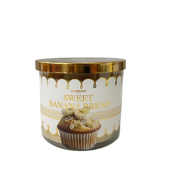 Goose Creek Sweet Banana Bread Scented 3 Wick Candle 14.5 oz