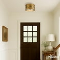 thumbnail image 3 of Hunter - Valdaz 3-light Brushed Luxe Gold, Large Flush Mount Light, Dimmable, Traditional Style, Drum Shaped, for Bedrooms, Dining, Living Rooms - 48258, 3 of 7