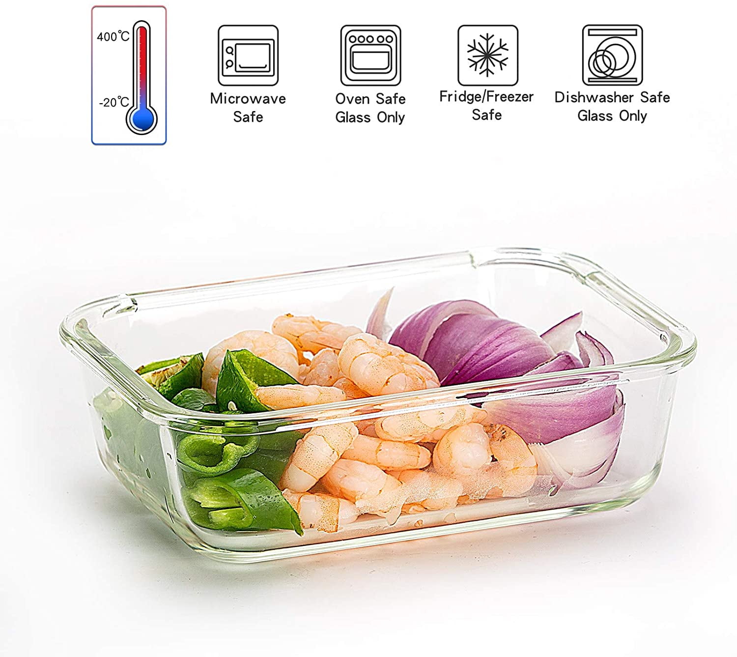 Fit & Fresh Divided Glass Containers,Two Compartments with Locking Lids,  Glass Storage, Meal Prep Containers with Airtight Seal - AliExpress