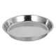 thumbnail image 1 of Plato redondo plano portátil de acero inoxidable no magnético, plato para fruta, molde para hornear pasteles (28 cm, plateado), 1 of 7