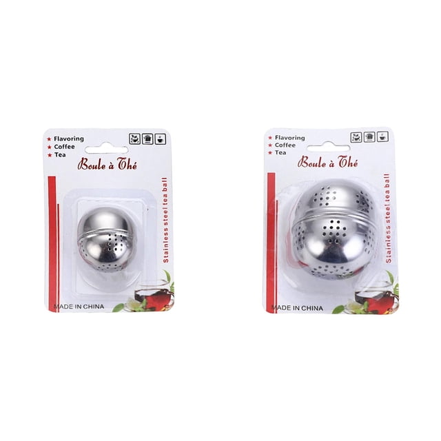 XIPYYKM 2Pcs 410 Stainless Steel Tea Strainers for Loose Tea Infuser Ball, Extra-Fine Mesh Tea Ball, Tea Holder Loose Leaf Tea Steeper, Tea Diffuser for Rooibos, Black Tea, Spices (Small & Large)