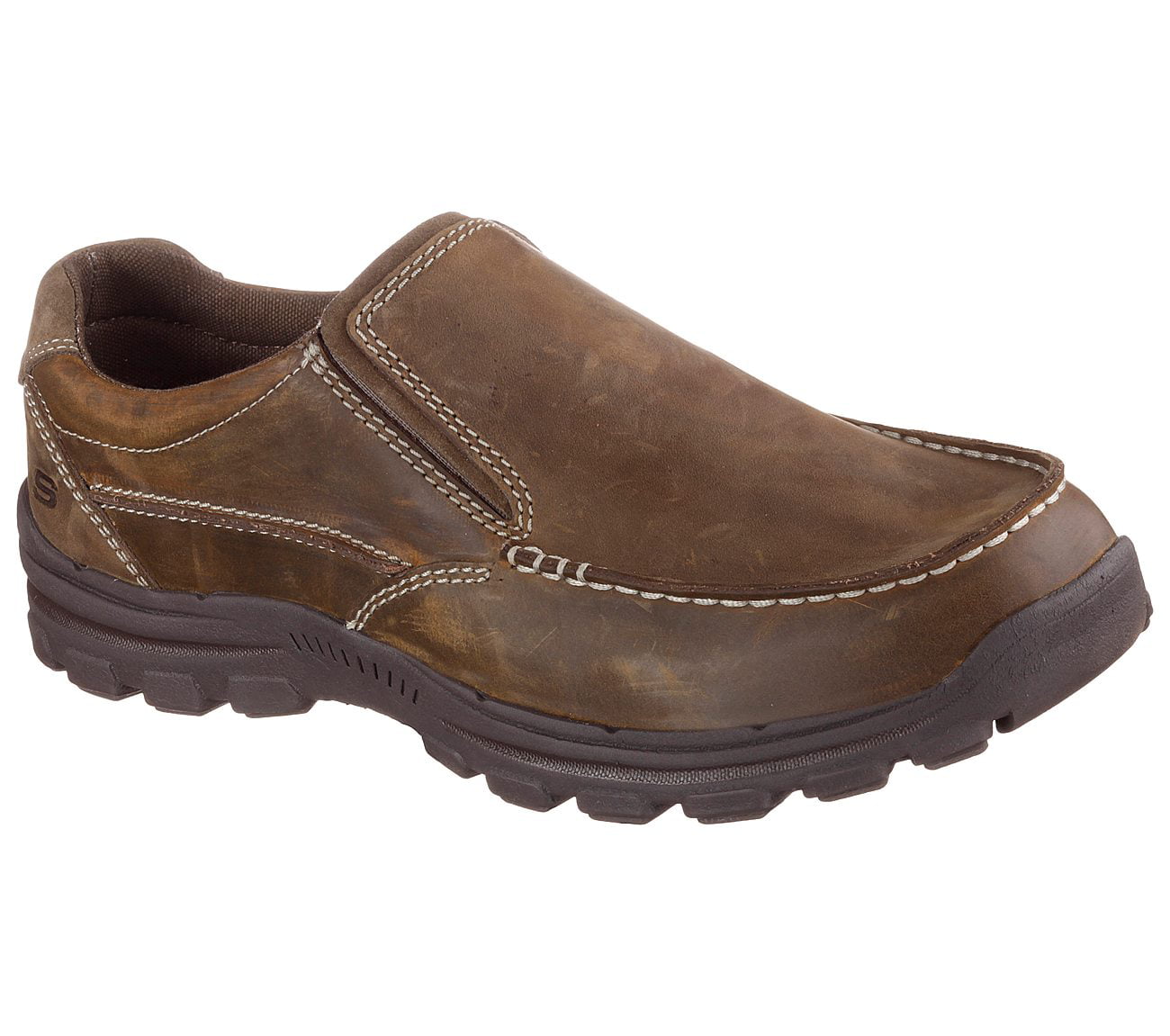 skechers mens leather slip on shoes