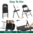 thumbnail image 4 of HOUSNIFLEX 4 Pack All-Steel Heavy Duty Folding Chair, Portable Indoor Outdoor Seating, for Party Wedding Restaurant Patio Meeting Room Home Office Use, Black, 4 of 8