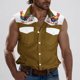 thumbnail image 1 of Camiseta sin mangas con cuello vuelto para hombre, estilo informal, a la moda, con estampado, cuello vuelto, sin mangas, bolsillos, deportiva, de poliéster, 1 of 5