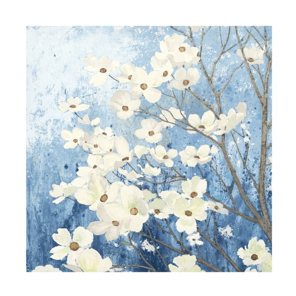 James Wiens 'Dogwood Blossoms I Indigo' Canvas Art