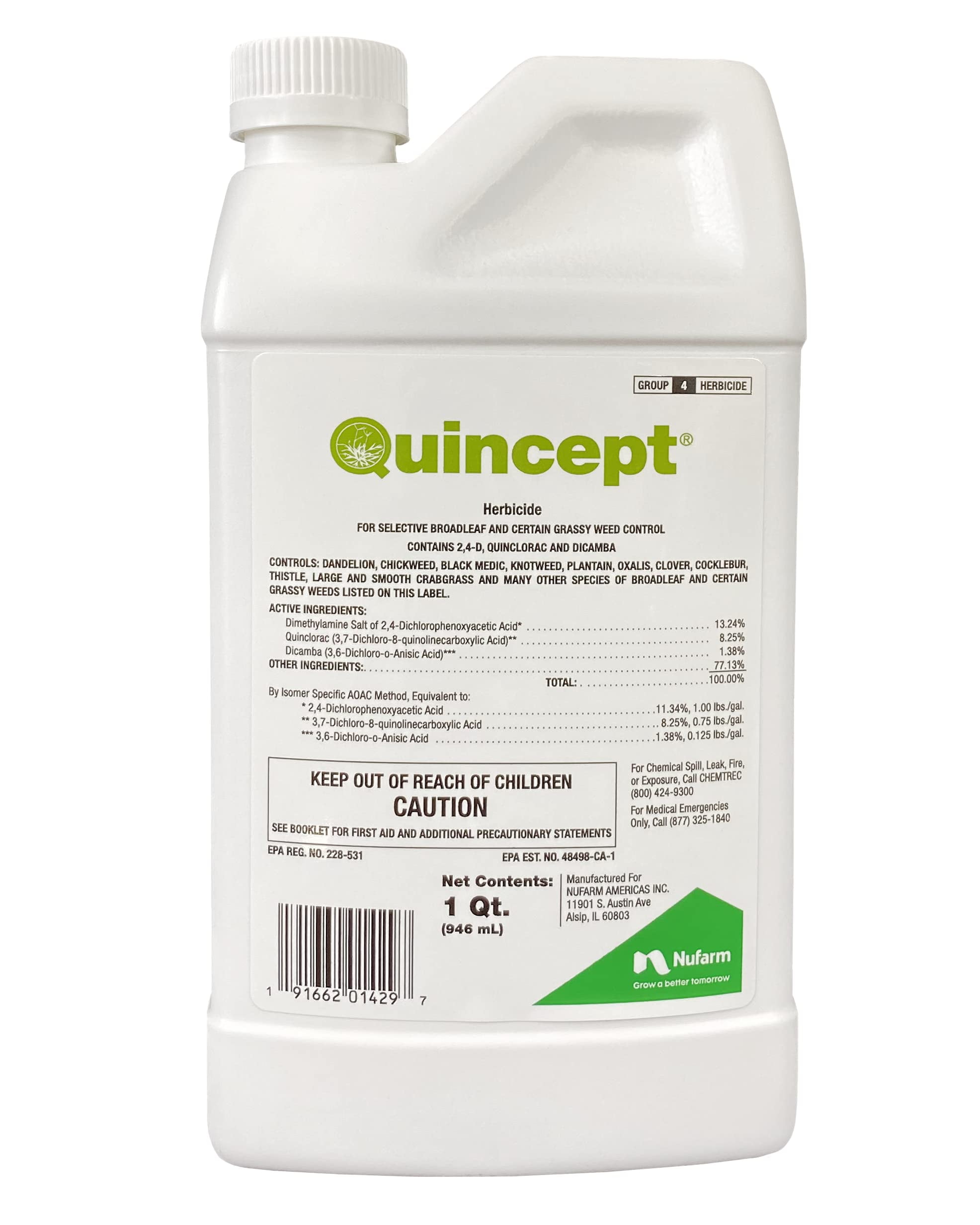 NuFarm Quincept Herbicide, 32oz; For selective broadleaf and certain