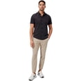 thumbnail image 2 of Mizzen+Main Leeward Wrinkle-Resistant Short-Sleeve Button-Up Performance Men's Dress Shirt with 4-Way Stretch, Trim Fit (Black Solid, Medium), 2 of 7