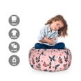 thumbnail image 2 of Moth Storage Toy Bag Chair, Butterfly Design Flying Insects Freedom Wings of Mother Nature Pattern, Stuffed Animal Organizer Washable Bag, Small Size, Rose Salmon and Dark Blue, by Ambesonne, 2 of 3