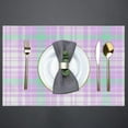 thumbnail image 2 of Purple Grid Shape Placemats Set of 4 Rectangle Table Mats Washable Heat-Resistant Place Mat for Kitchen Dining Table Decor Indoor Outdoor, 2 of 5