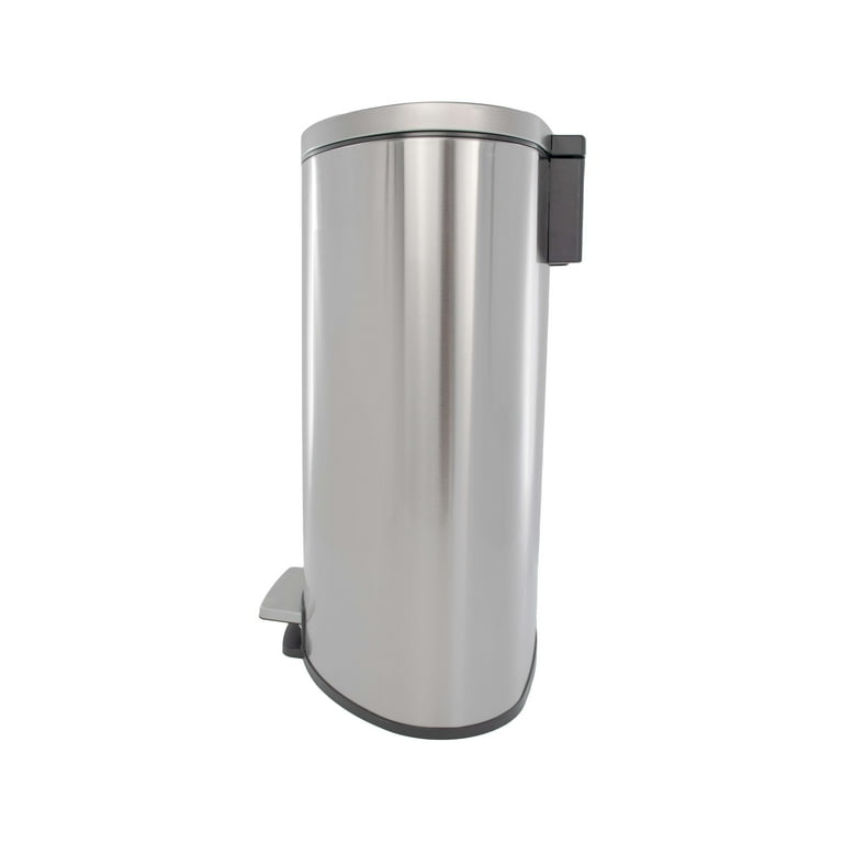 Better Homes Gardens 14.5 Gallon Stainless Steel Step on Kitchen Trash Can Silver Walmart