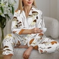 thumbnail image 4 of Goofa Mushrooms And Butterflies Printed Women’s 2 Piece Pajama Set Super,Pajamas Women's Long Sleeve Sleepwear Soft Button Down Loungewear Pjs Lounge Set Nightwear-XX-Large, 4 of 9