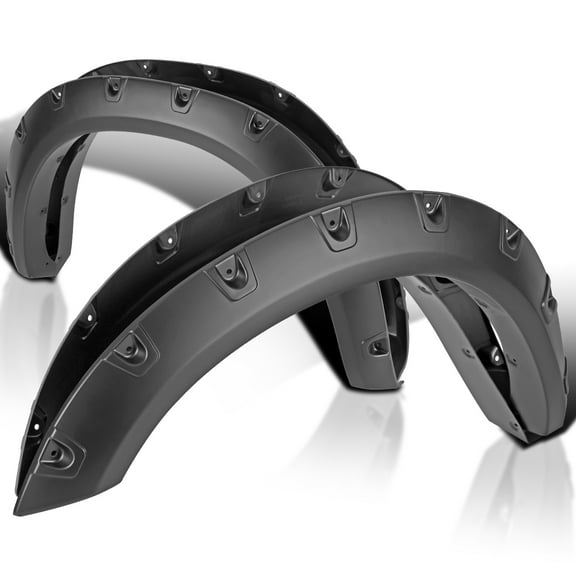 Spec-D Tuning 4PC Front   Rear Smooth Bolt-On Pocket Style Fender Flares Compatible with 2019-2021 Dodge Ram 2500 3500