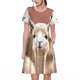 thumbnail image 1 of Disketp Cute Alpaca in Daze para Vestido de Manga Corta para Mujeres, Vestidos de Verano para Mujeres, Casual y Holgado para la Playa, 1 of 6