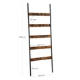 thumbnail image 4 of VASAGLE Escalera para Toallas, Escalera Decorativa, 60 cm de Ancho, Marco de Acero, para Mantas, Toallas, Bufandas, Estilo Industrial, Marrón Rústico y Negro, 4 of 5