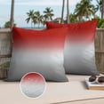 thumbnail image 3 of Red Gray Ombre Outdoor Pillow Covers 16x16 Set of 2, Waterproof Patio Throw Pillowcase Protectors, Modern Gradient Abstract Art Square Decorative Pillow Shams Cushion Covers for Seat Bed Couch Sofa, 3 of 8
