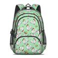 thumbnail image 2 of Hen and Tail Green Pattern Cute School Backpack Bag with Padded Back and Adjustable Shoulder Straps 16.9 X 12.6 X 5.9 Inches, 2 of 5